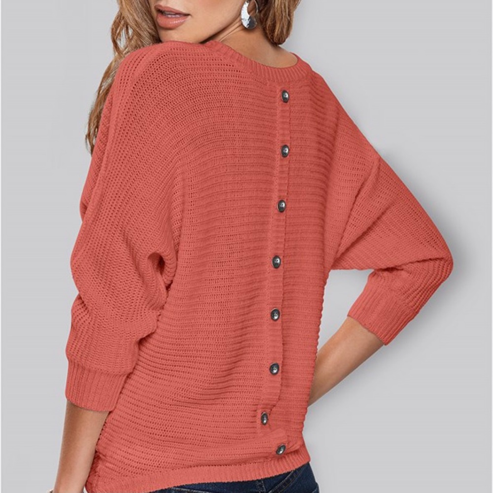 VENUS🌼Button Back Detail Sweater